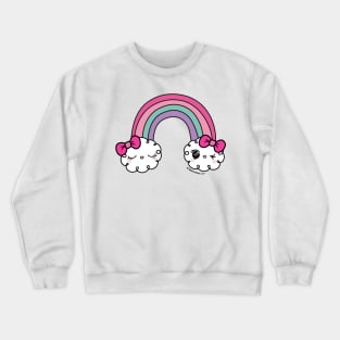 cute kawaii cloud and rainbow Crewneck Sweatshirt